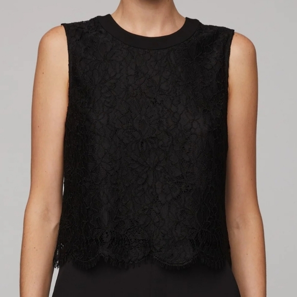 A.L.C. Tops - A.L.C. Eyelash Lace Gia Sleeveless Top In Black